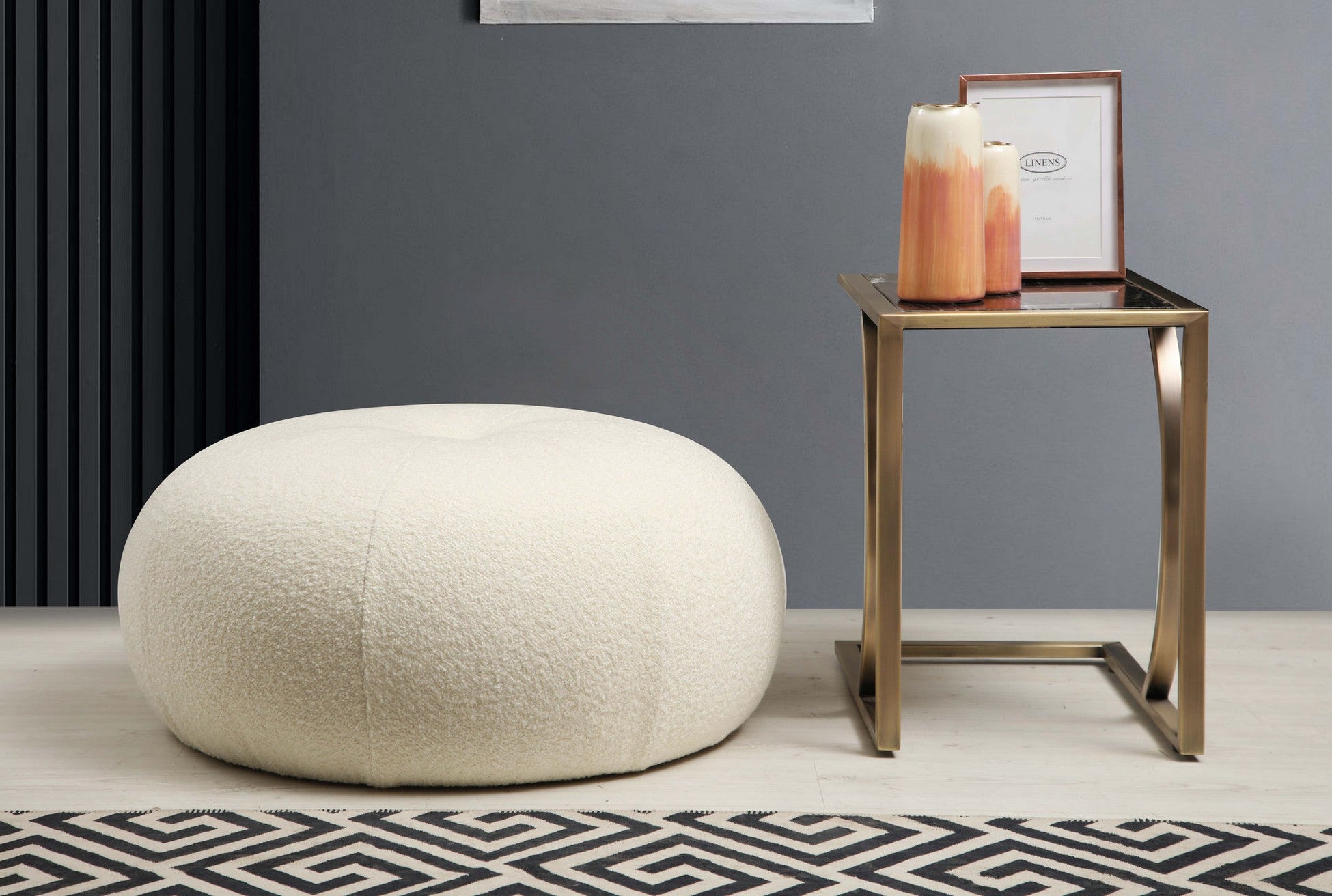 Pouf Marshmallow Tissu Blanc